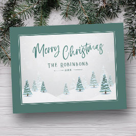 Cartes Pour Fêtes Annuelles Joyeux Noël Pays Élégant Épinette d'hiver