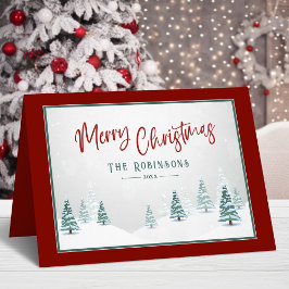 Cartes Pour Fêtes Annuelles Joyeux Noël Pays Élégant Épinette d'hiver