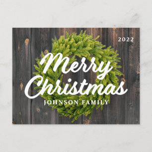 Cartes Pour Fêtes Annuelles Joyeux Noël Pays Pin Russe Wreath Bois