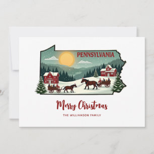 Cartes Pour Fêtes Annuelles Joyeux Noël Pennsylvanie État Personnalisé