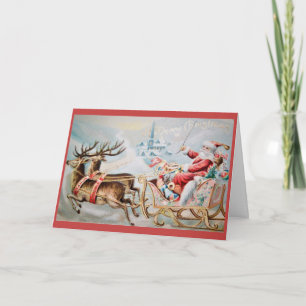 Cartes Pour Fêtes Annuelles Joyeux Noël - Père Noël à Sleigh