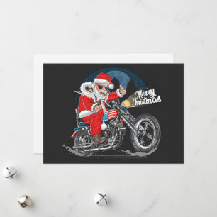 Cartes Pour Fêtes Annuelles Joyeux Noël Père Noël Biker