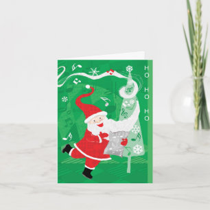 Cartes Pour Fêtes Annuelles Joyeux Noël, Père Noël chantant et dansant