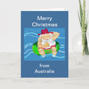 Cartes Pour Fêtes Annuelles Joyeux Noël Père Noël en Australie