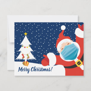 Cartes Pour Fêtes Annuelles Joyeux Noël Père Noël en masque facial