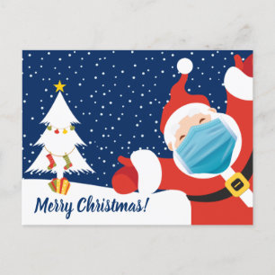 Cartes Pour Fêtes Annuelles Joyeux Noël Père Noël en masque facial