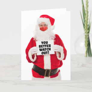 Cartes Pour Fêtes Annuelles Joyeux Noël Père Noël En Masque Visage Covid