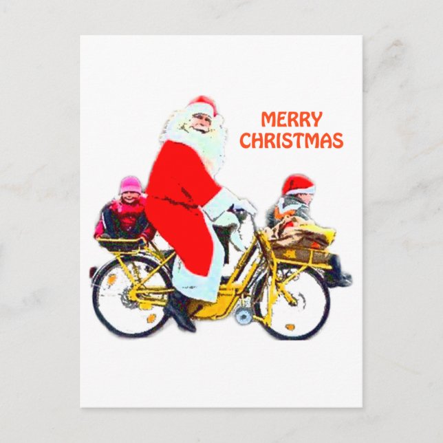 Cartes Pour Fêtes Annuelles Joyeux Noël Père Noël et Enfants (Devant)