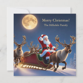 Cartes Pour Fêtes Annuelles Joyeux Noël Père Noël et Reindeer