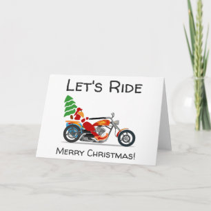 Cartes Pour Fêtes Annuelles Joyeux Noël Père Noël Motorcycle