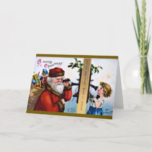 Cartes Pour Fêtes Annuelles Joyeux Noël - Père Noël parle à l'enfant