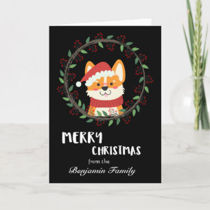 Cartes Pour Fêtes Annuelles Joyeux Noël Père Noël Puppy