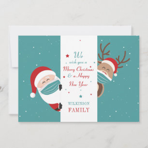 Cartes Pour Fêtes Annuelles Joyeux Noël Père Noël Reindeer Famille