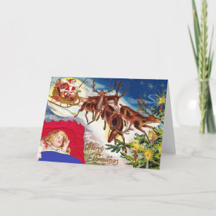 Cartes Pour Fêtes Annuelles Joyeux Noël Père Noël Sleigh