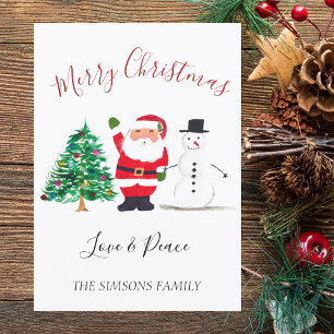 Cartes Pour Fêtes Annuelles Joyeux Noël Père Noël Snowman