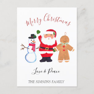 Cartes Pour Fêtes Annuelles Joyeux Noël Père Noël Snowman