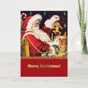 Cartes Pour Fêtes Annuelles Joyeux Noël. Père Noël vintage