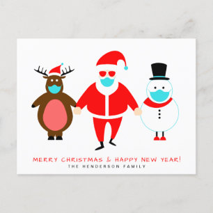 Cartes Pour Fêtes Annuelles Joyeux Noël Père Noël Visage Masque Drôle