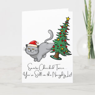 Cartes Pour Fêtes Annuelles Joyeux Noël personnalisé chat vilain pour les amis