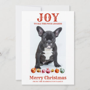 Cartes Pour Fêtes Annuelles Joyeux Noël Personnalisé De Chien À Quatre Légende