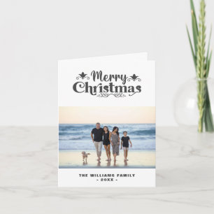 Cartes Pour Fêtes Annuelles Joyeux Noël Personnalisé Famille Photo Simple Mode
