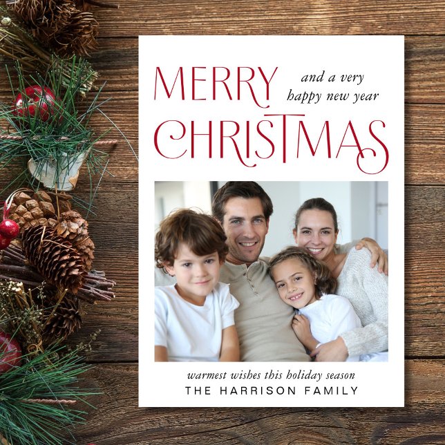 Cartes Pour Fêtes Annuelles Joyeux Noël photo (This holiday season, let your family's smiles and heartwarming memories shine on our photo card)
