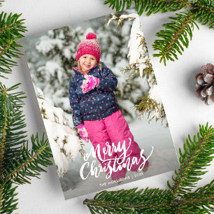 Cartes Pour Fêtes Annuelles Joyeux Noël Photo aquarelle Flocon de neige