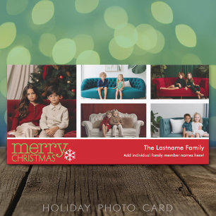 Cartes Pour Fêtes Annuelles Joyeux Noël photo - avec 5 photo collage
