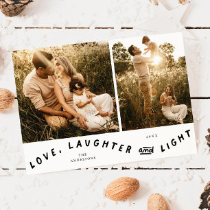 Cartes Pour Fêtes Annuelles Joyeux Noël Photo Blanc Lumière Rire Amour