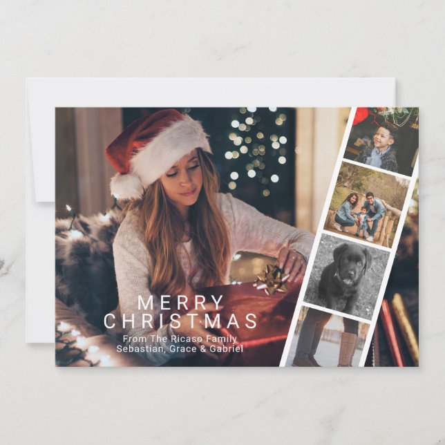 Cartes Pour Fêtes Annuelles Joyeux Noël Photo Booth Moderne Personnalisé (Devant)