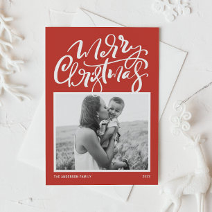 Cartes Pour Fêtes Annuelles Joyeux Noël Photo Calligraphie Moderne de Noël