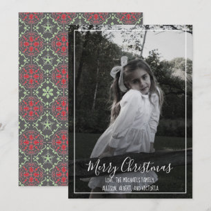 Cartes Pour Fêtes Annuelles Joyeux Noël Photo Calligraphie Script Simple