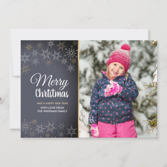 Cartes Pour Fêtes Annuelles Joyeux Noël Photo Charbon (Devant)