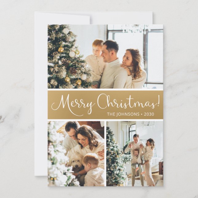 Cartes Pour Fêtes Annuelles Joyeux Noël Photo Collage (Devant)