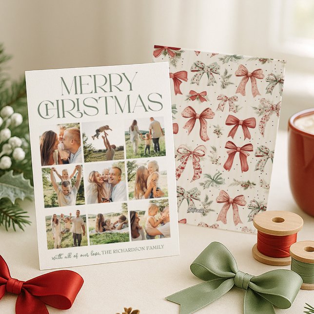 Cartes Pour Fêtes Annuelles Joyeux Noël Photo Collage (Créateur téléchargé)