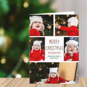 Cartes Pour Fêtes Annuelles Joyeux Noël photo Collage avec lettre annuelle