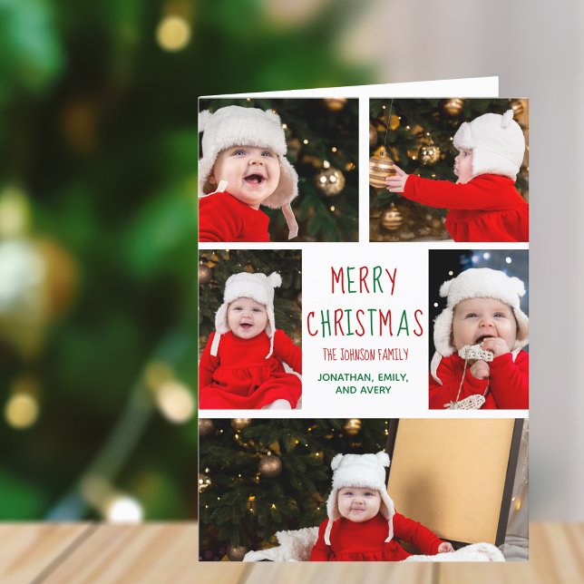 Cartes Pour Fêtes Annuelles Joyeux Noël photo Collage avec lettre annuelle (Créateur téléchargé)