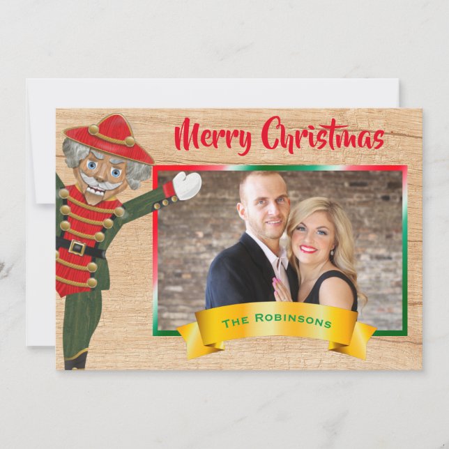Cartes Pour Fêtes Annuelles Joyeux Noël Photo Collage Nutcracker Salutation (Devant)