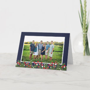 Cartes Pour Fêtes Annuelles Joyeux Noël Photo Collage Pine Branch & Berry