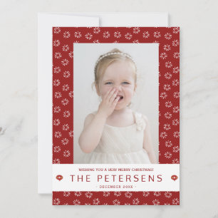 Cartes Pour Fêtes Annuelles Joyeux Noël photo collage rouge moderne