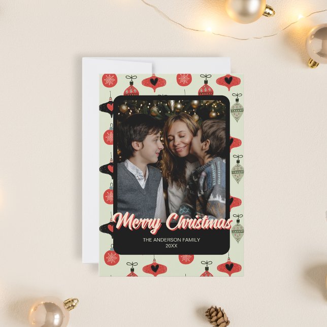 Cartes Pour Fêtes Annuelles Joyeux Noël Photo de famille (Merry Christmas Family Photo Holiday Card)