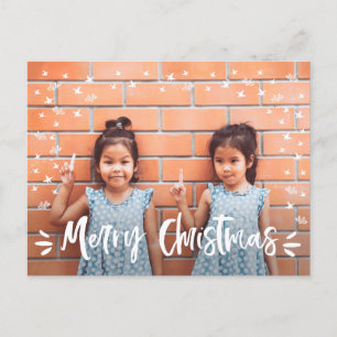 Cartes Pour Fêtes Annuelles Joyeux Noël Photo de famille   Coeurs étoiles