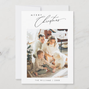 Cartes Pour Fêtes Annuelles Joyeux Noël, photo de famille minimaliste moderne