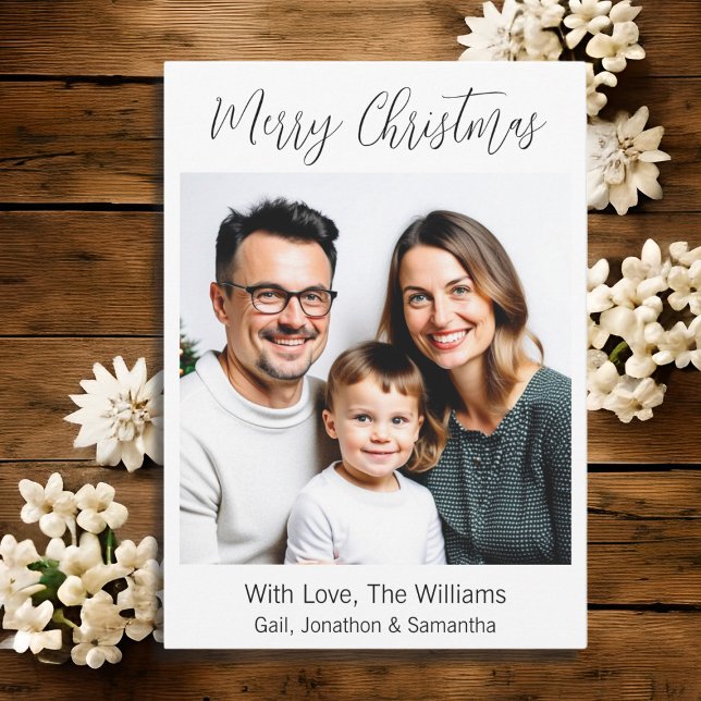 Cartes Pour Fêtes Annuelles Joyeux Noël | Photo de famille personnalisée (Créateur téléchargé)