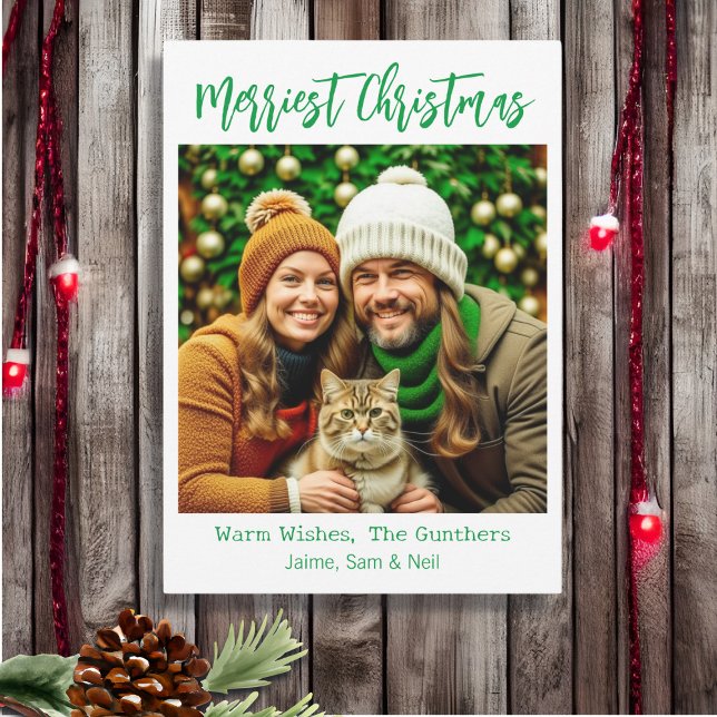 Cartes Pour Fêtes Annuelles Joyeux Noël | Photo de famille personnalisée (Créateur téléchargé)