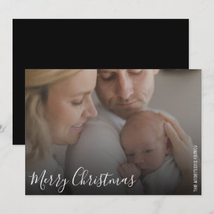 Cartes Pour Fêtes Annuelles Joyeux Noël Photo de Famille Simple