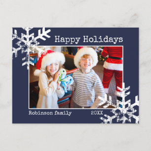 Cartes Pour Fêtes Annuelles Joyeux Noël Photo de Noël Marine Bleue