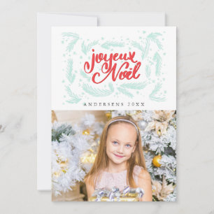 Cartes Pour Fêtes Annuelles Joyeux Noel Photo de Noël moderne scripté
