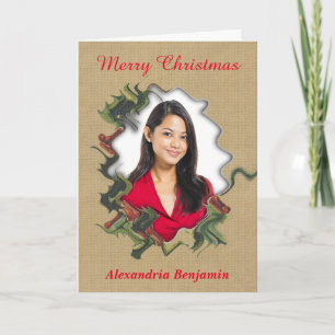 Cartes Pour Fêtes Annuelles Joyeux Noël Photo Élégante Personnaliser