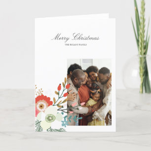 Cartes Pour Fêtes Annuelles Joyeux Noël Photo Florale